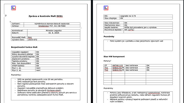 Roční kontrola stanice - RATE Štětí