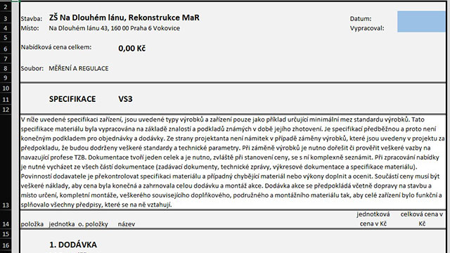 Projekt rekonstrukce MaR - SNEO